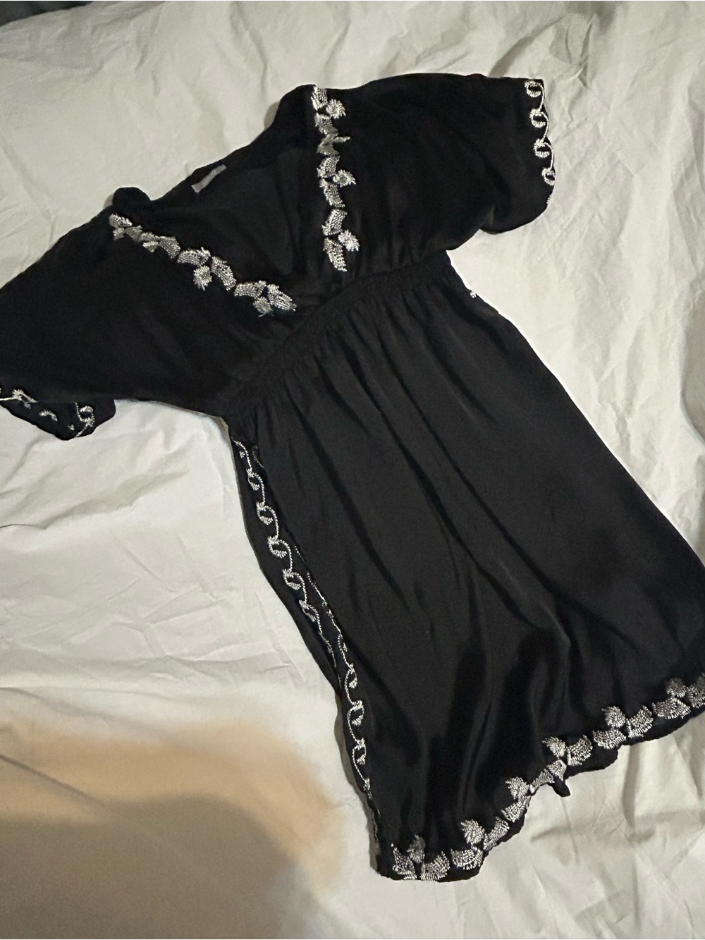 Max Rave Black Dress with Silver Embroidery